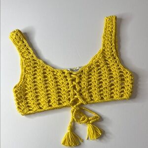 Urban Outfitters Crochet Bralette / Crop Top Yellow Small